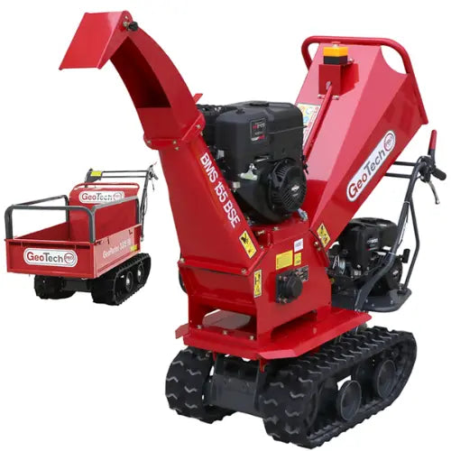 GeoTech-Pro BMS155 BS – Selbstfahrender Häcksler auf Raupen-Schubkarre – Neu