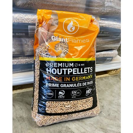Palette Giant Flames Holzpellets 65 Säcke x 15 kg (975 kg)