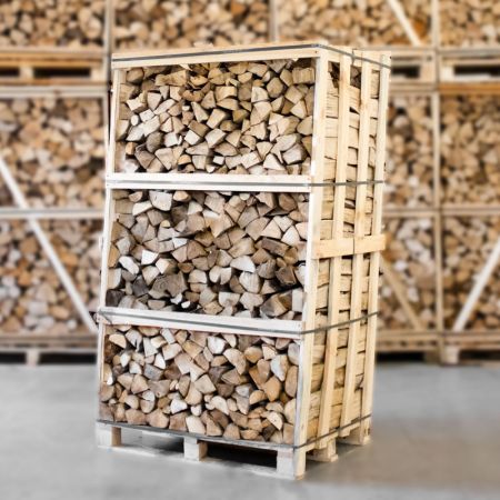 Palette kammergetrocknetes gespalten Hainbuche Brennholz 33cm